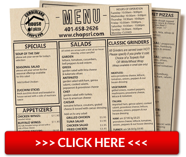 House of clearance pizza menu